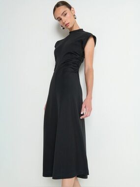 NWT Nation Los Angeles Neva Midi Dress Jet Black Size S